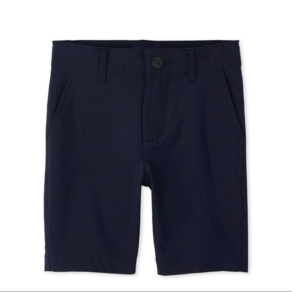 The Children's Place Boys Uniform Quick Dry Chino Shorts New Navy Size 10 Husky - Picture 1 of 6